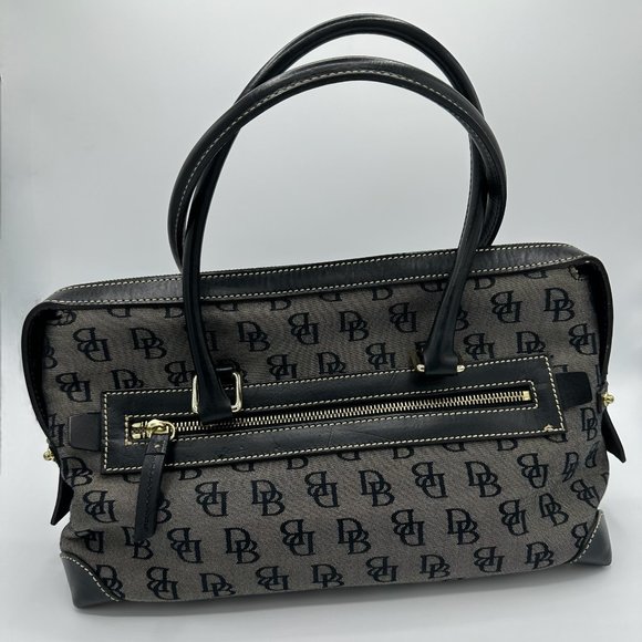 Vintage DOONEY & BOURKE Shadow Canvas Anniversary Bag Shoulder Lock 1990 - Picture 7 of 15